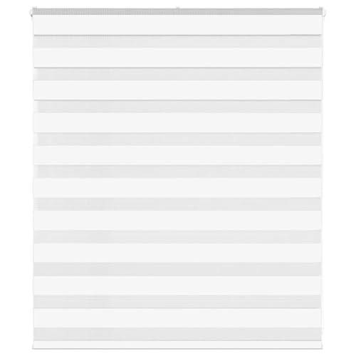 vidaXL Zebrarollo Weiß 120x100 cm Stoffbreite 115,9 cm Polyester, Zebra-Rollo, Doppelrollo, Zebra-Jalousie für Fenster, Doppelrollo, Zebra-Rollo von vidaXL