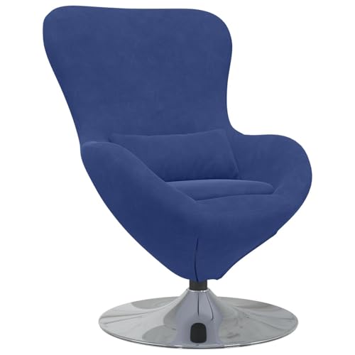 vidaXL Zeitgenössischer Polizeiblau-Sessel mit Kegelfüßen und weichem Stoff | Innenraum-Sitzgelegenheit zum Lesen und Entspannen | Stylisches modernes Design | Maximale Tragfähigkeit 120 kg von vidaXL