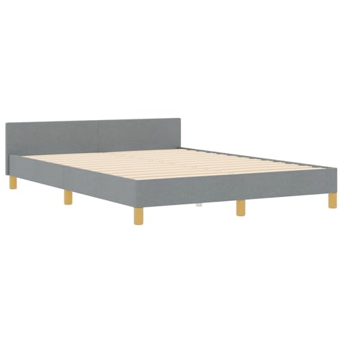 vidaXL Zeitgenössisches Knopfheftungs-Bettgestell Hellgrau Holz Matt Finish 140 X 200 cm Geeignet für Schlafzimm er Stylische Indoor Möbel Ideal für Erwachsene Modern Holz Luxus Langlebig Komfortabel vidaXL Zeitgenössisches Knopfheftungs-Bettgestell Hellgrau Holz Matt Finish 140 X 200 cm Geeignet für Schlafzimm er Stylische Indoor Möbel Ideal für Erwachsene Modern Holz Luxus Langlebig Komfortabel von vidaXL