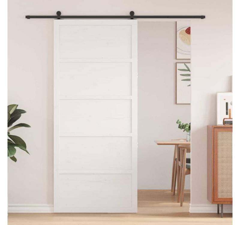 vidaXL Zimmertür Scheunentür Weiß 100x208 cm Massivholz Kiefer vidaXL Zimmertür Scheunentür Weiß 100x208 cm Massivholz Kiefer von vidaXL