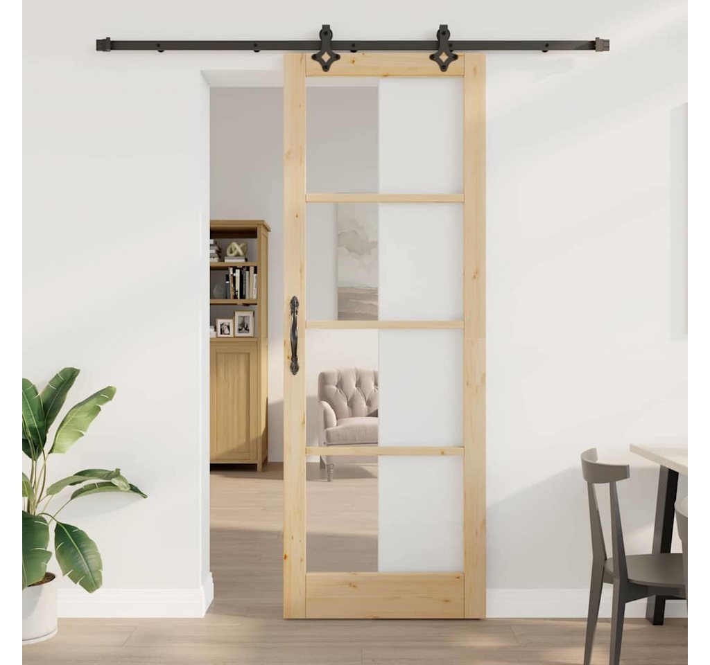 vidaXL Zimmertür Schiebetür mit Beschlägen 83x232 cm aus massivem Kiefernholz vidaXL Zimmertür Schiebetür mit Beschlägen 83x232 cm aus massivem Kiefernholz von vidaXL
