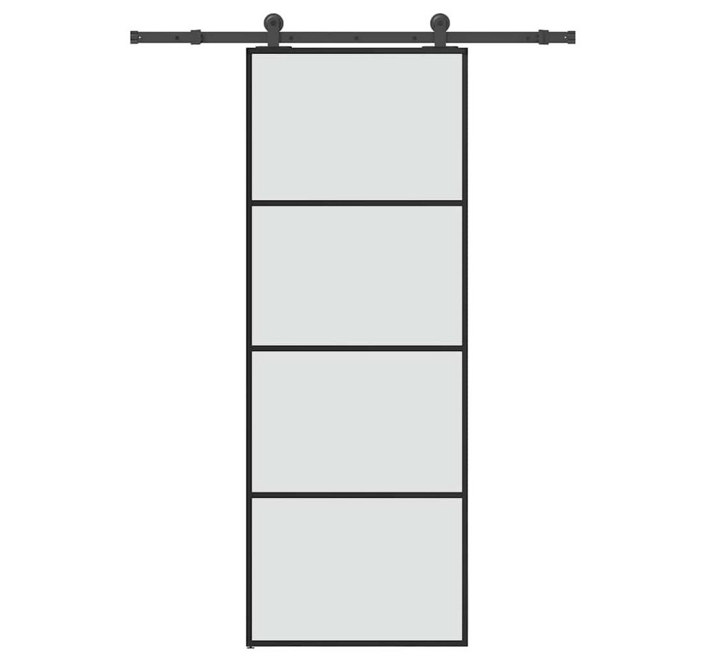 vidaXL Zimmertür Schiebetür mit Beschlag 76x205 cm ESG-Glas Aluminium vidaXL Zimmertür Schiebetür mit Beschlag 76x205 cm ESG-Glas Aluminium von vidaXL