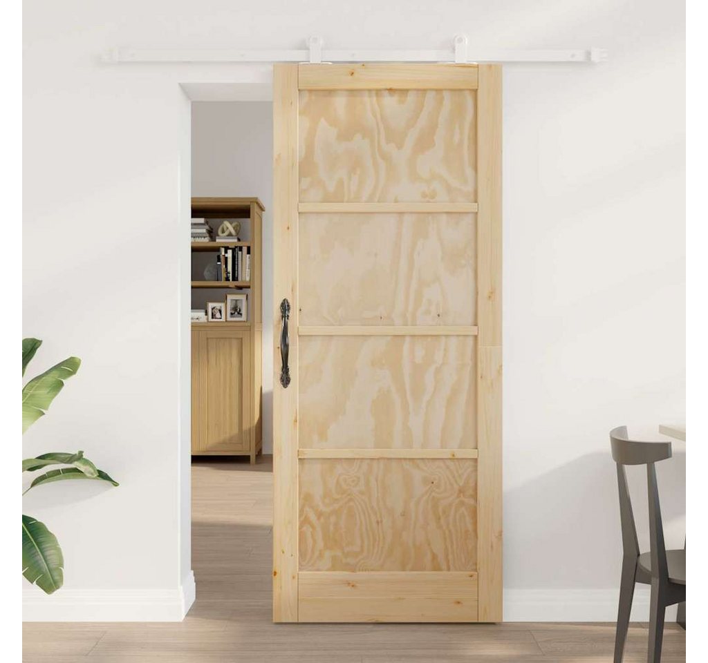 vidaXL Zimmertür Schiebetür mit Hardware-Set 83x202 cm aus massivem Kiefernholz vidaXL Zimmertür Schiebetür mit Hardware-Set 83x202 cm aus massivem Kiefernholz von vidaXL