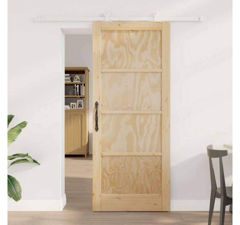 vidaXL Zimmertür Schiebetür mit Hardware-Set 83x202 cm aus massivem Kiefernholz vidaXL Zimmertür Schiebetür mit Hardware-Set 83x202 cm aus massivem Kiefernholz von vidaXL