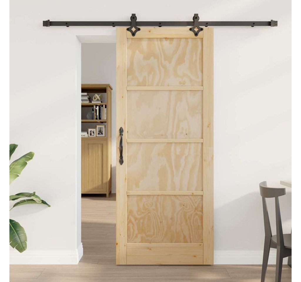vidaXL Zimmertür Schiebetür mit Schiebematerial-Set 83x202 cm Massivholz Kiefer vidaXL Zimmertür Schiebetür mit Schiebematerial-Set 83x202 cm Massivholz Kiefer von vidaXL