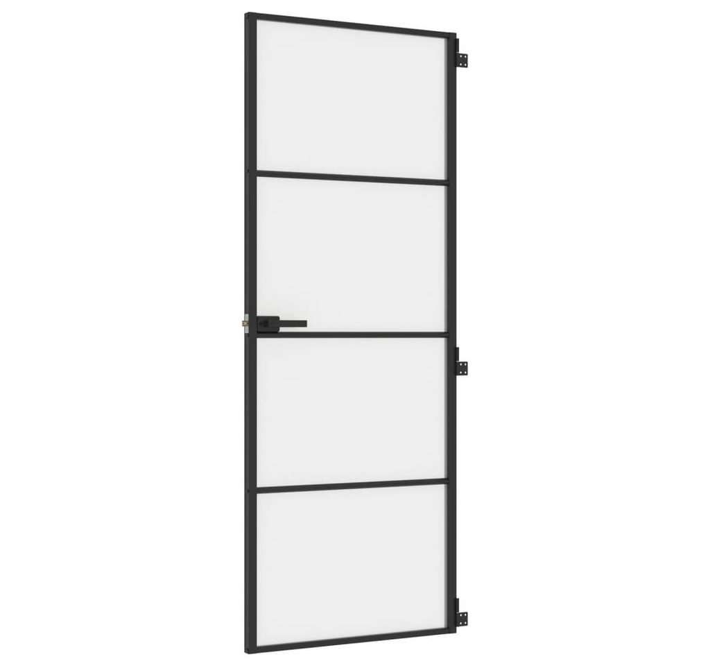 vidaXL Zimmertür Zimmertür Glastür Innentür Schlank Schwarz 76x201,5 cm Hartglas und Al vidaXL Zimmertür Zimmertür Glastür Innentür Schlank Schwarz 76x201,5 cm Hartglas und Al von vidaXL