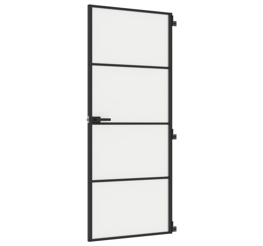 vidaXL Zimmertür Zimmertür Glastür Innentür Schlank Schwarz 83x201,5 cm Hartglas Alumi vidaXL Zimmertür Zimmertür Glastür Innentür Schlank Schwarz 83x201,5 cm Hartglas Alumi von vidaXL
