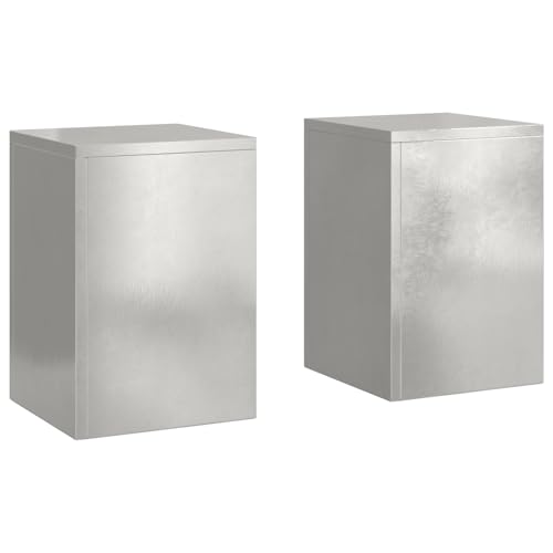 vidaXL modernes Edelstahl-Pflanzenständer-Set von 2 | Langlebige Outdoor-Metallkübel im zeitgenössischen Design für den Garten mit kompakter Größe 24 x 35 cm Ständer Deko Pflanzensets Zubehör Halter von vidaXL