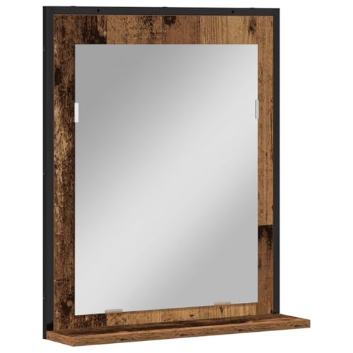vidaXL rustikaler wandmontierter Spiegelschrank für Badezimmerlagerung | Altes Holz Finish mit viel Platz für perfekte Vanity und gepflegte Textur, solides Design, schwebende Schränke für Badezimmer von vidaXL