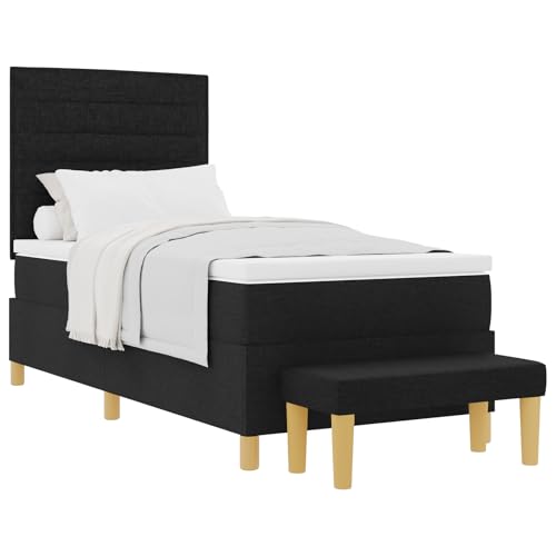vidaXL schwarzes Bettgestell mit Matratze, Kopfteil und Topper 90 x 200 cm | Stylisches Design für Schlafzimmer, einfacher Aufbau, Komplettpaket, Schoner, Topper, Möbel, Federn, Taschen vidaXL schwarzes Bettgestell mit Matratze, Kopfteil und Topper 90 x 200 cm | Stylisches Design für Schlafzimmer, einfacher Aufbau, Komplettpaket, Schoner, Topper, Möbel, Federn, Taschen von vidaXL