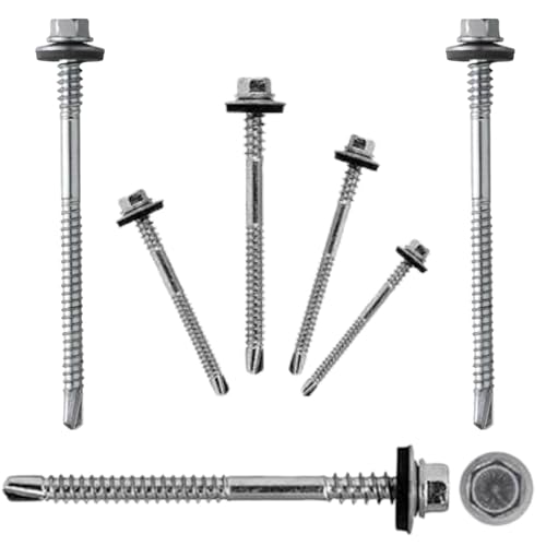 Vidascom Panelschrauben 5,5x66mm bis 5,5x130mm Sandwichschrauben Trapez Dachschrauben Stahlverzinkt (5,5x76 50 Stk.) von vidascom