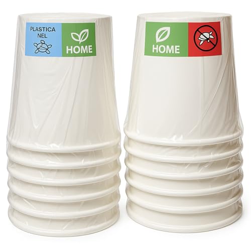 vidoelettronica 50 Stück Becher aus weißem Papier, recycelbar, einzeln verpackt, 250 ml, für B & B Hotel Gäste Badezimmer (50) von vidoelettronica