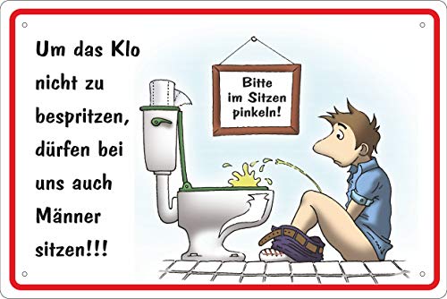 Blechschild Schild 20x30cm Bitte im sitzen Pinkeln WC Toilette sauber Männer von vielesguenstig-2013