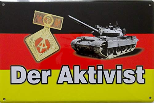 Blechschild Schild 20x30cm - Der Aktivist DDR Panzer Ostalgie Fahne Flagge von vielesguenstig-2013