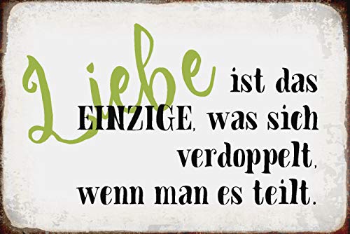 Blechschild Schild 20x30cm - Liebe ist das einzige was sich verdoppelt wenn man es teilt verliebt Paar Mann Frau Blechschild Schild 20x30cm - Liebe ist das einzige was sich verdoppelt wenn man es teilt verliebt Paar Mann Frau von vielesguenstig-2013