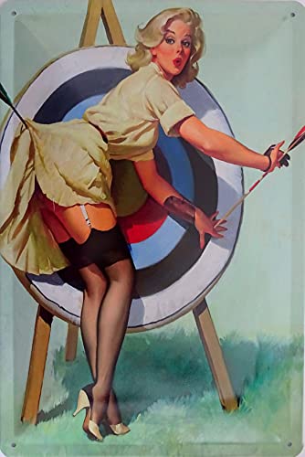 Blechschild Schild 20x30cm - Pinup Pfeil Zielscheibe vintage retro Erotik von vielesguenstig-2013