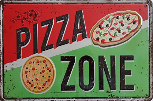Blechschild Schild 20x30cm - Pizza Zone Fast food Küche vintage retro von vielesguenstig-2013