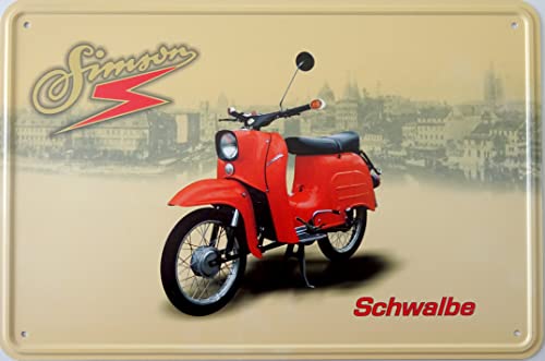 Blechschild Schild 20x30cm - Simson Schwalbe rot von vielesguenstig-2013