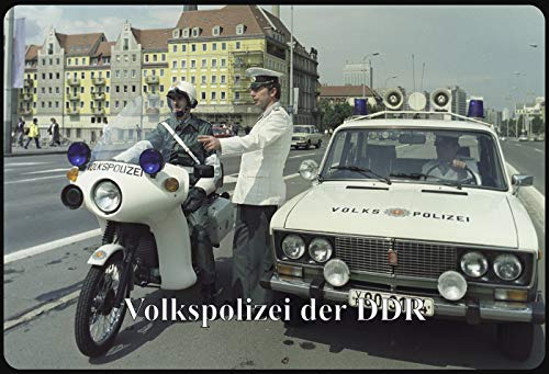 Blechschild Schild 20x30cm - Volkspolizei der DDR Osten Ostalgie Motorrad Lada von vielesguenstig-2013