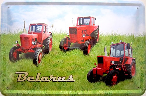 Blechschild Schild 20x30cm gewölbt - Belarus Traktor Landwirtschaft Landtechnik von vielesguenstig-2013