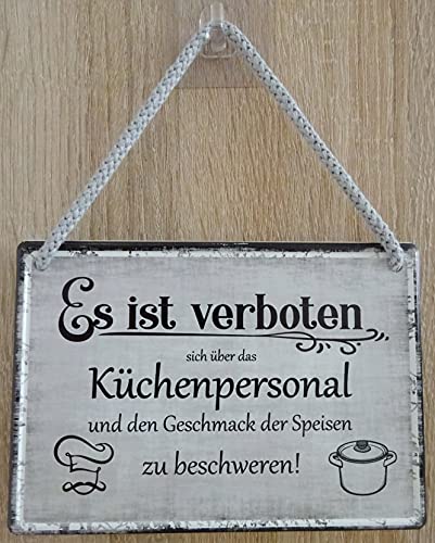 Hängeschild Schild 16x11cm - Es ist verboten sich über das Küchenpersonal oder den Geschmack der Speisen zu beschweren Hängeschild Schild 16x11cm - Es ist verboten sich über das Küchenpersonal oder den Geschmack der Speisen zu beschweren von vielesguenstig-2013