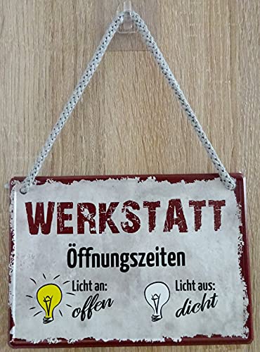 Hängeschild Schild 16x11cm - Werkstatt Öffnungszeiten Licht an auf Schrauben Auto Hobby Hängeschild Schild 16x11cm - Werkstatt Öffnungszeiten Licht an auf Schrauben Auto Hobby von vielesguenstig-2013