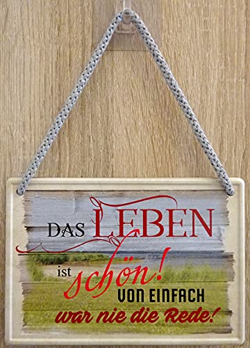 vielesguenstig-2013 Hängeschild Türschild Schild 16x11cm - Das Leben ist schön - von einfach war nie die Rede Vintage Geschenk vielesguenstig-2013 Hängeschild Türschild Schild 16x11cm - Das Leben ist schön - von einfach war nie die Rede Vintage Geschenk von vielesguenstig-2013
