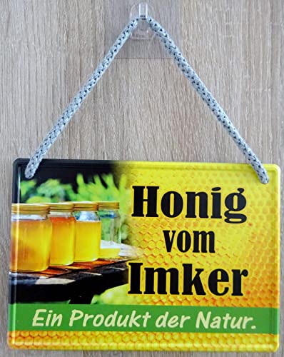 Hängeschild Türschild Schild 16x11cm - Honig vom Imker Produkt der Natur Bienen von vielesguenstig-2013