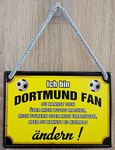 Hängeschild Türschild Schild 16x11cm - Ich Bin Dortmund Fan du Kannst es Niemals ändern von vielesguenstig-2013