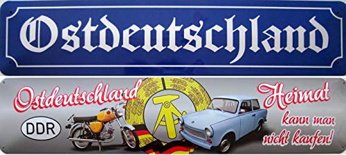 Schild Blechschild Strassenschild 2er Set Ostdeutschland Heimat kann man nicht kaufen Simson S50 Trabant von vielesguenstig-2013