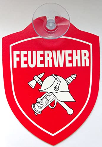 Schild mit Saugnapf Feuerwehr FFW löschen Brand retten Auto Windschutzscheibe von vielesguenstig-2013