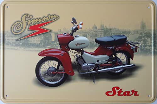 vielesguenstig-2013 Simson Star Motorrad DDR Blechschild Schild Blech Metall Metal Tin Sign 20 x 30 cm gewölbt von vielesguenstig-2013