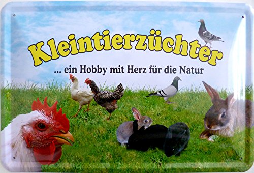 vielesguenstig-2013 Blechschild 20x30cm - Kleintierzüchter EIN Hobby mit Herz für die Natur Garten Tiere Hase Huhn Taube von vielesguenstig-2013