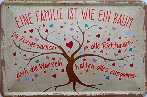 vielesguenstig-2013 Blechschild Schild 20x30cm - Familie ist wie EIN Baum Zweige in alle Richtungen Wurzeln von vielesguenstig-2013