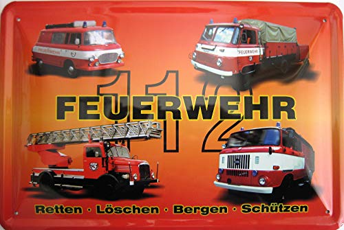 vielesguenstig-2013 Blechschild Schild 20x30cm - Feuerwehr Fahrzeug B1000 W50 S4000 DDR Ostalgie Osten Oldtimer von vielesguenstig-2013