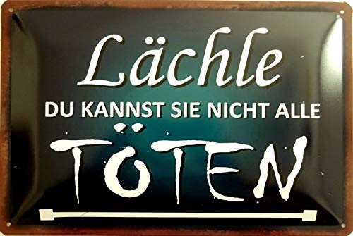 vielesguenstig-2013 Blechschild Schild 20x30cm - Lächle du Kannst sie Nicht alle töten Kollegen Kunden Mitarbeiter von vielesguenstig-2013