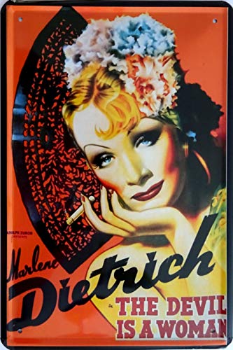 vielesguenstig-2013 Blechschild Schild 20x30cm - Marlene Dietrich Film Star Filmplakat Plakat Der Teufel ist eine Frau von vielesguenstig-2013
