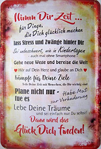 vielesguenstig-2013 Blechschild Schild 20x30cm - Nimm dir Zeit Freunde Familie Leben lachen Glück Freunde von vielesguenstig-2013