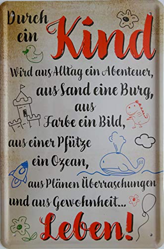 vielesguenstig-2013 Blechschild Schild - Durch EIN Kind Alltag Abenteuer Sand Burg Farbe Bild von vielesguenstig-2013