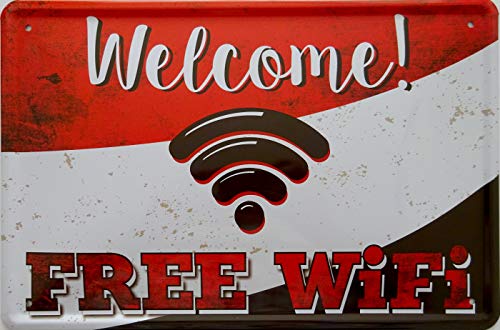 vielesguenstig-2013 Blechschild Schild - Welcome Free WiFi von vielesguenstig-2013