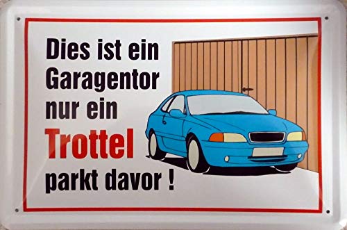 vielesguenstig-2013 Schild Blechschild 30x40cm Dies ist EIN Garagentor nur EIN Trottel parkt Davor Einfahrt Ausfahrt Tor parken von vielesguenstig-2013