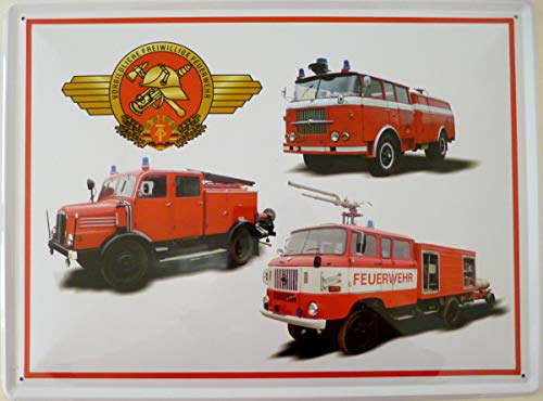 vielesguenstig-2013 Schild Blechschild 30x40cm Feuerwehr Skoda W50 Oldtimer DDR Osten von vielesguenstig-2013
