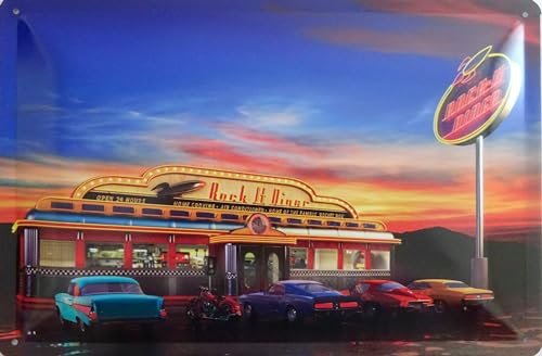 Blechschild Schild 20x30cm - American diner vintage Retro Oldtimer von vielesguenstig by Robby Wanka