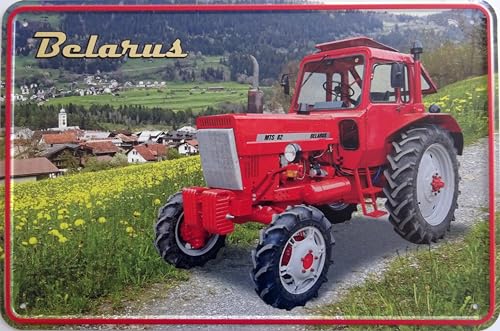 Blechschild Schild 20x30cm - Belarus MTS82 Traktor Trecker DDR Oldtimer Landtechnik von vielesguenstig by Robby Wanka