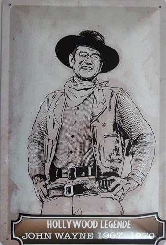Blechschild Schild 20x30cm - John Wayne Film Schauspieler Cowboy Western vintage von vielesguenstig by Robby Wanka