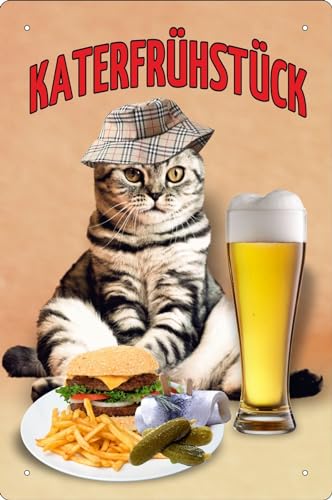 Blechschild Schild 20x30cm - Katerfrühstück Kater feier Kopfschmerzen saure Gurken Blechschild Schild 20x30cm - Katerfrühstück Kater feier Kopfschmerzen saure Gurken von vielesguenstig by Robby Wanka