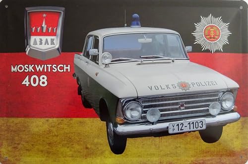 Blechschild Schild 20x30cm - Moskwitsch 408 PKW Auto DDR Oldtimer von vielesguenstig by Robby Wanka