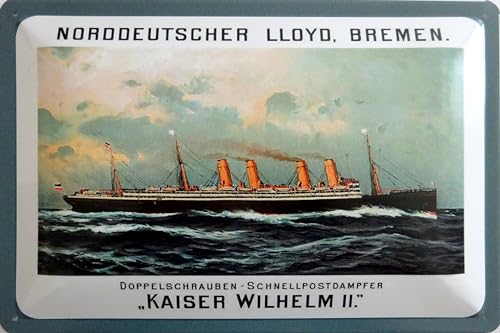 Blechschild Schild 20x30cm - Norddeutscher Lloyd KAiser Wilhelm II Dampfschiff Schiff Meer Blechschild Schild 20x30cm - Norddeutscher Lloyd KAiser Wilhelm II Dampfschiff Schiff Meer von vielesguenstig by Robby Wanka