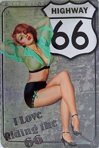 Blechschild Schild 20x30cm - Pinup Pin up Route 66 sexy vintage retro von vielesguenstig by Robby Wanka