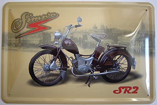 Blechschild Schild 20x30cm - SR 2 SR2 Simson Moped Mofa DDR Ostalgie Osten Oldtimer vintage retro von vielesguenstig by Robby Wanka